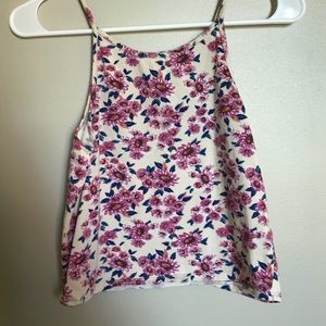 FLORAL FOREVER 21 HALTER CROP TOP